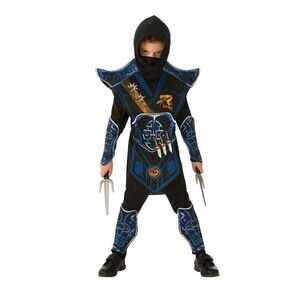 Blue Battle Ninja Costume Halloween Boys 9 Piece Set Medium (8)